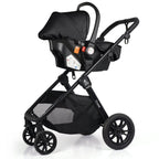 For Your Little One Cruise 3 In 1 Travel System With i-Size Car Seat - Eclipse Black (Free Cupholder / Seat Liner Included!)