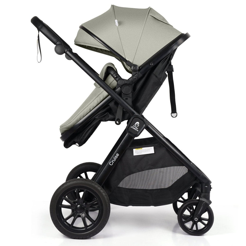 For Your Little One Cruise 3 In 1 Travel System With i-Size Car Seat - Pebble Sage (Free Cupholder And Seat Liner Included!)