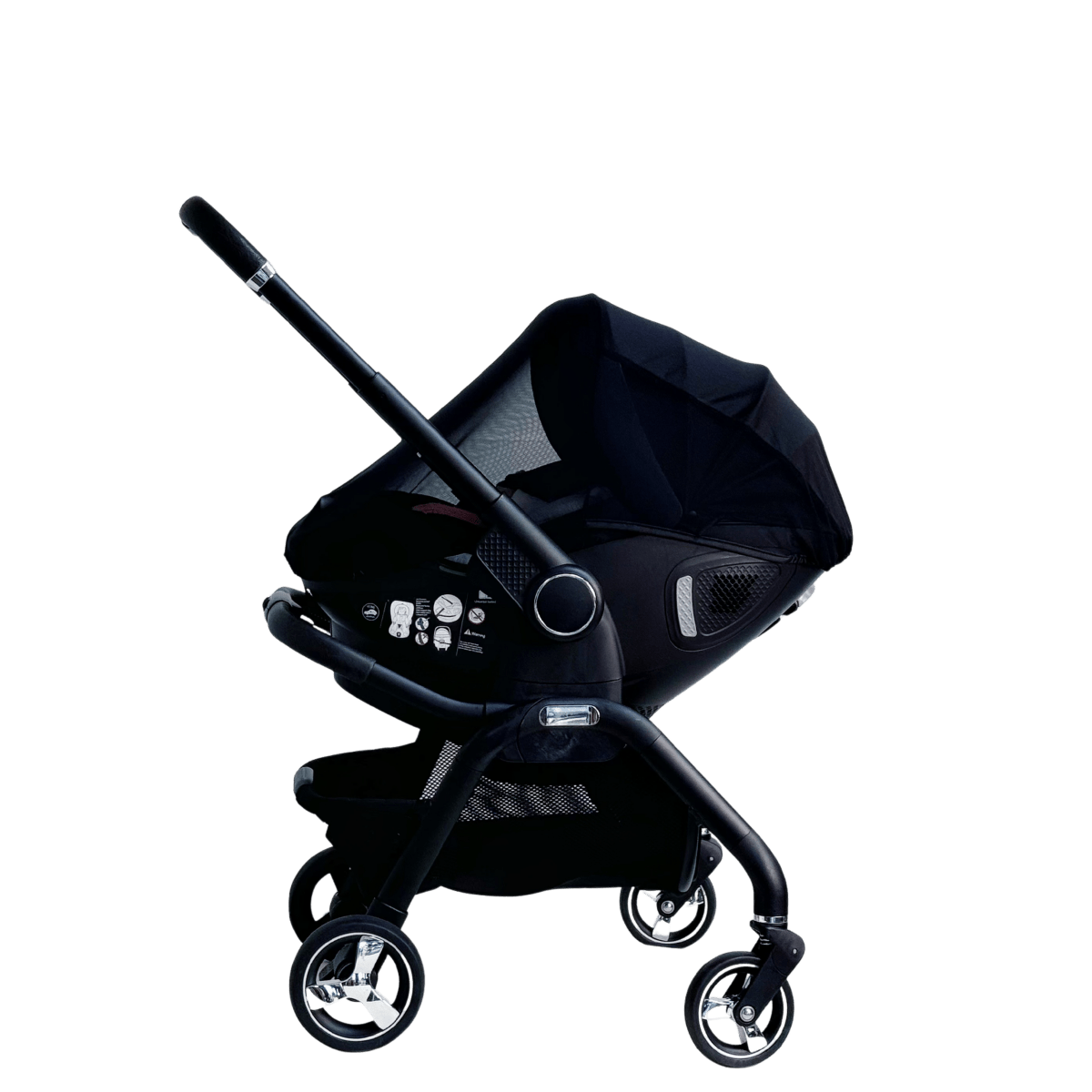 For Your Little One Qubi Infant Car Seat & Stroller 7 Piece Bundle - Eclipse Black