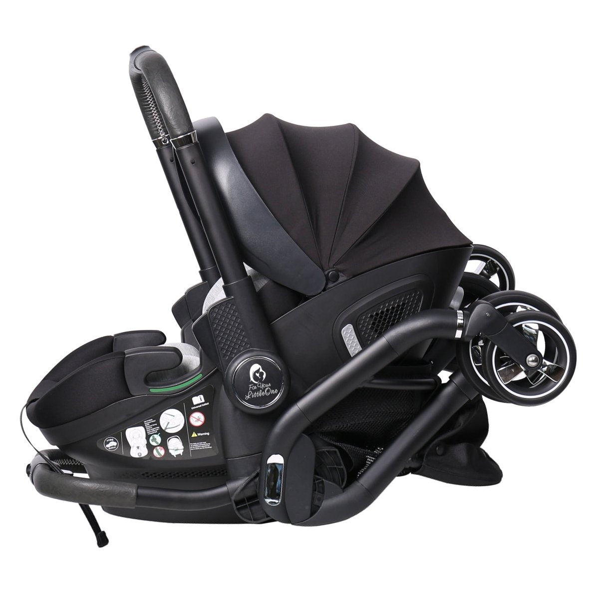 For Your Little One Qubi Infant Car Seat & Stroller 7 Piece Bundle - Eclipse Black