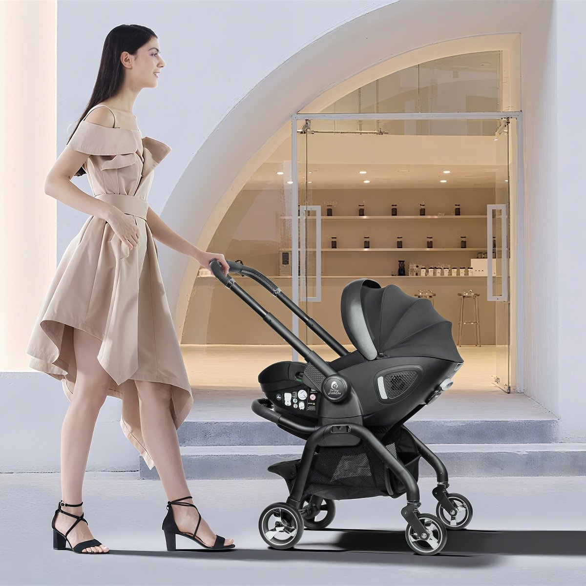 For Your Little One Qubi Infant Car Seat & Stroller & Base - Eclipse Black