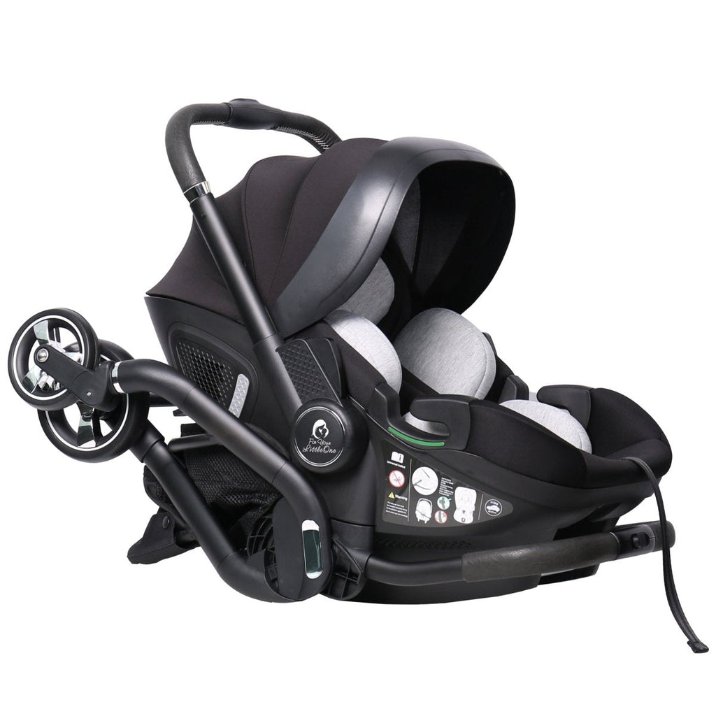 For Your Little One Qubi Infant Car Seat & Stroller 7 Piece Bundle - Eclipse Black