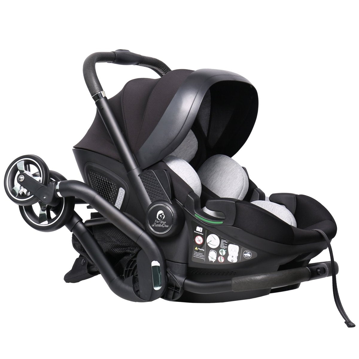 For Your Little One Qubi Infant Car Seat & Stroller 7 Piece Bundle - Eclipse Black