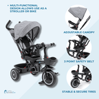 Foryourlittleone 6 in 1 Trike V3 - Grey (9 months - 5 years)