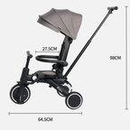 Foryourlittleone Xplor 6 in 1 Foldable Trike - Grey Olive (10m-5y)