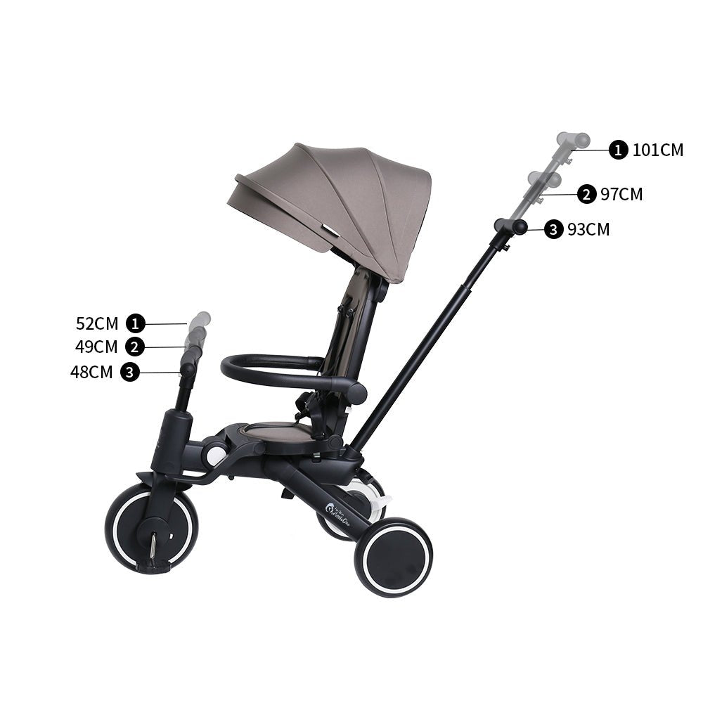 Foryourlittleone Xplor 6 in 1 Foldable Trike - Grey Olive (10m-5y)