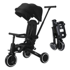 Foryourlittleone Xplor 6 in 1 Foldable Trike - Jet Black (10m-5y)