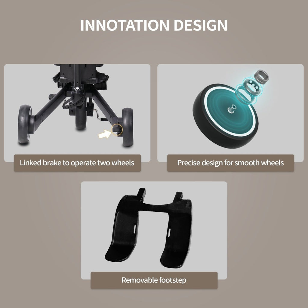 Foryourlittleone Xplor Plus 6 in 1 Foldable Trike - Jet Black (10m-5y)