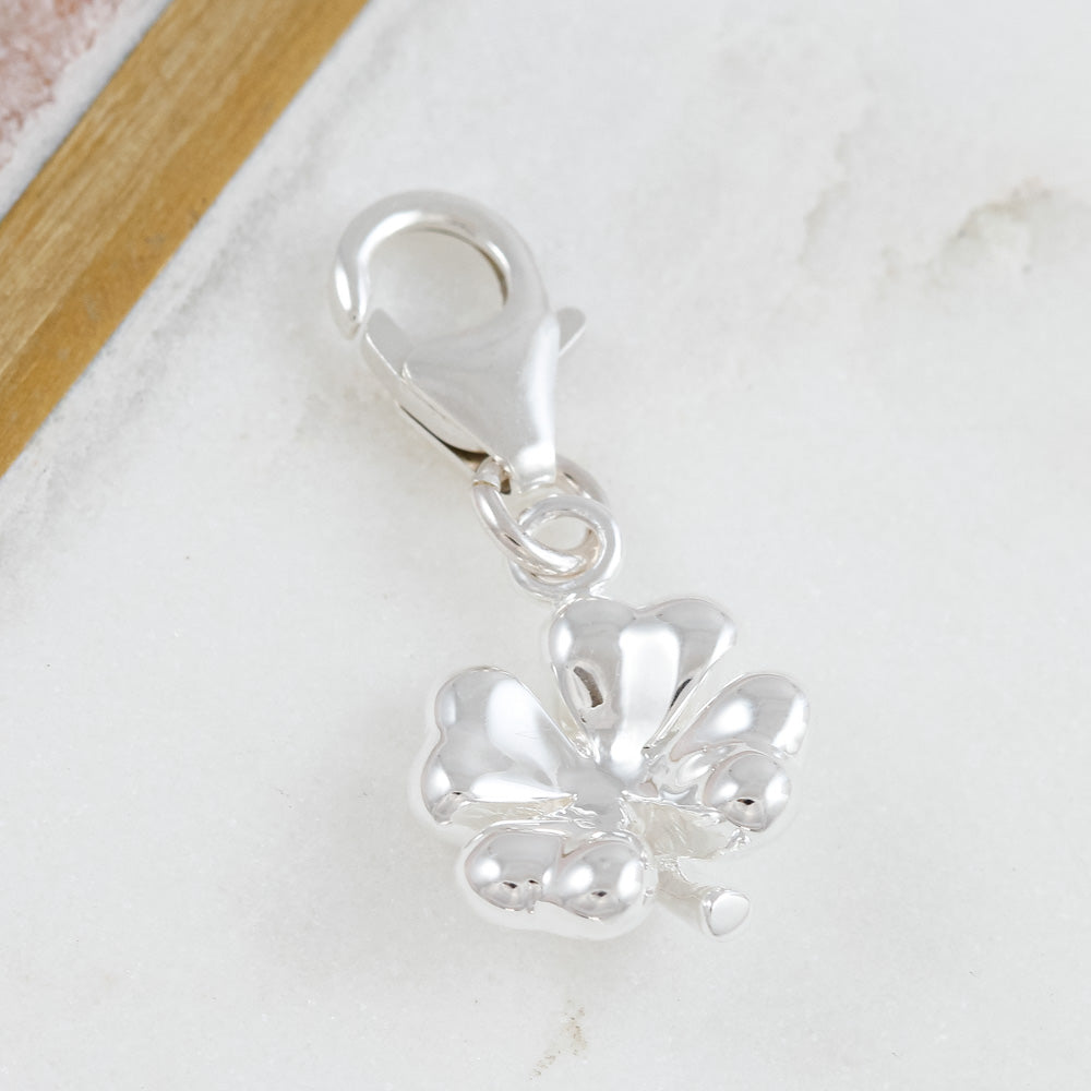 Four Leaf Clover Silver Charm