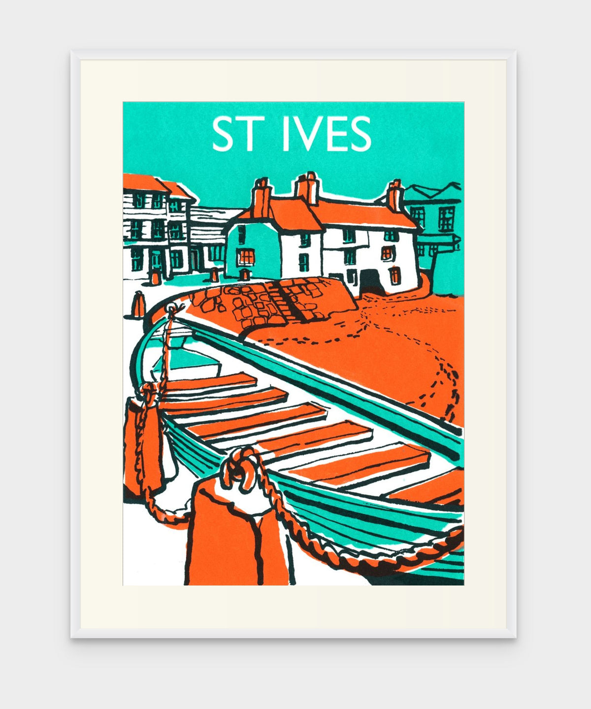 St Ives - Text - Art Print