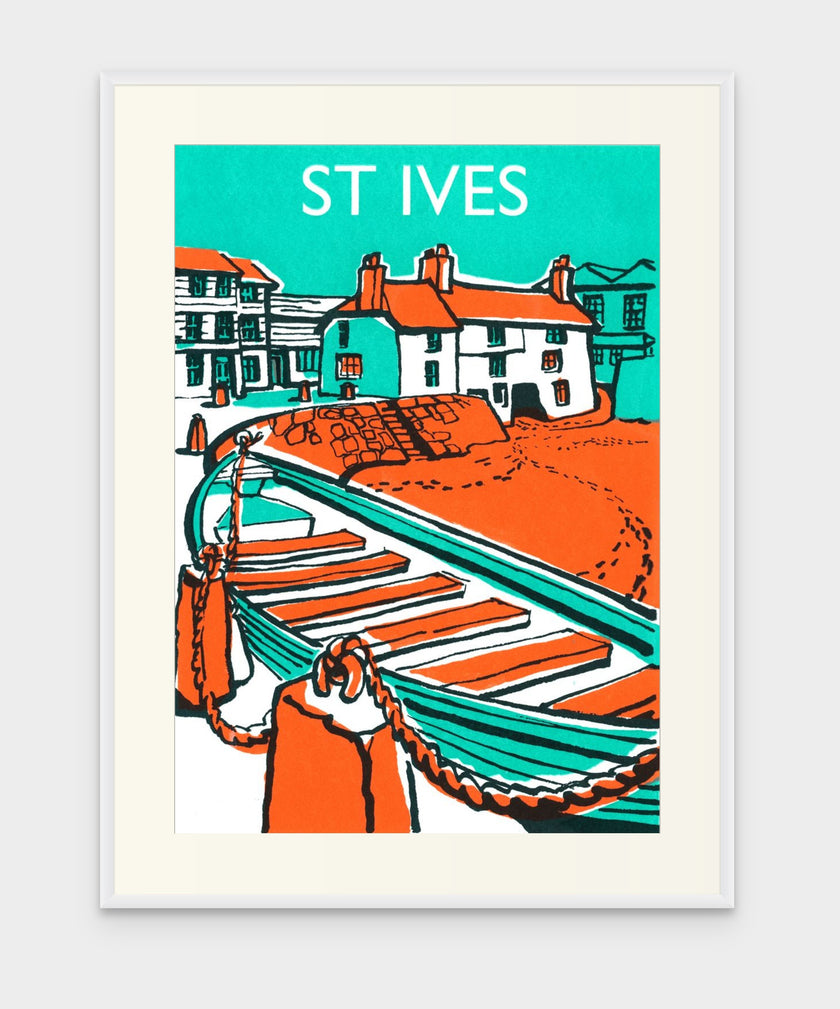 St Ives - Text - Art Print