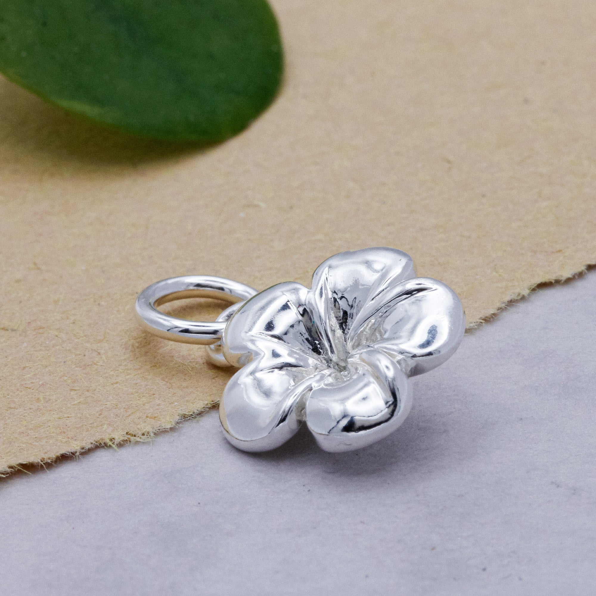 Frangipani Flower Silver Charm