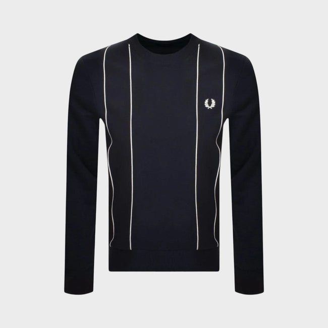 Sweat-shirt à rayures fines bleu marine