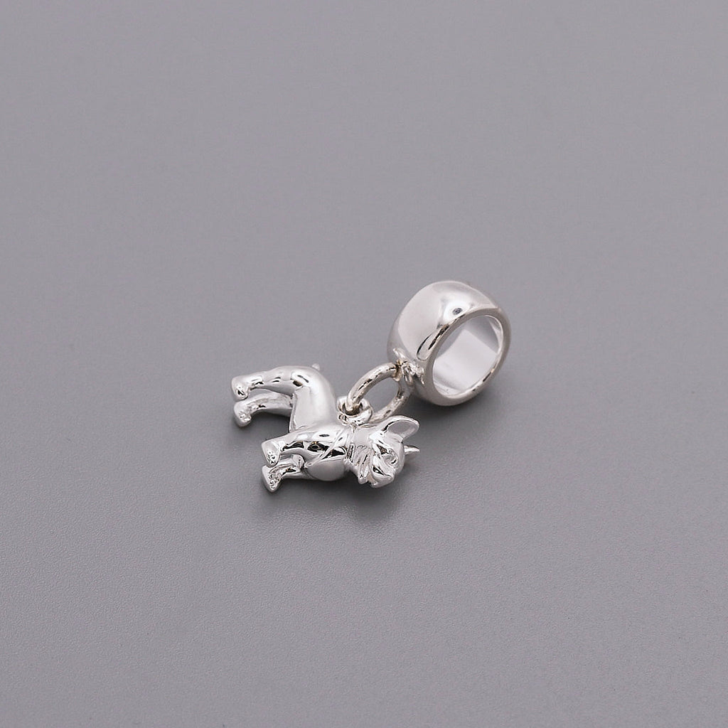 French Bulldog Silver Dog Charm