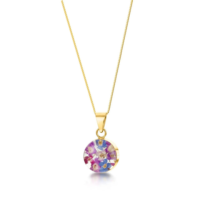 Purple Haze Round Pendant Necklace