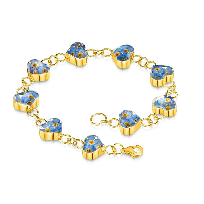 Forget-Me-Not Heart Charms Bracelet