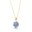 Forget-Me-Not Round Pendant Necklace