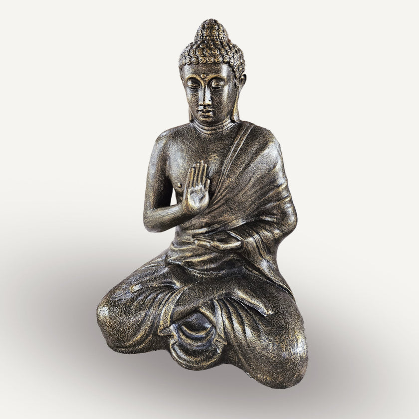Large Antique Gold Buddha Meditation in Stupa - 1.5m