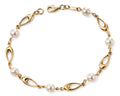 Elements Gold Freshwater Pearl and Oval Link Bracelet