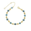 Elements Gold Ornate Blue Topaz Bracelet