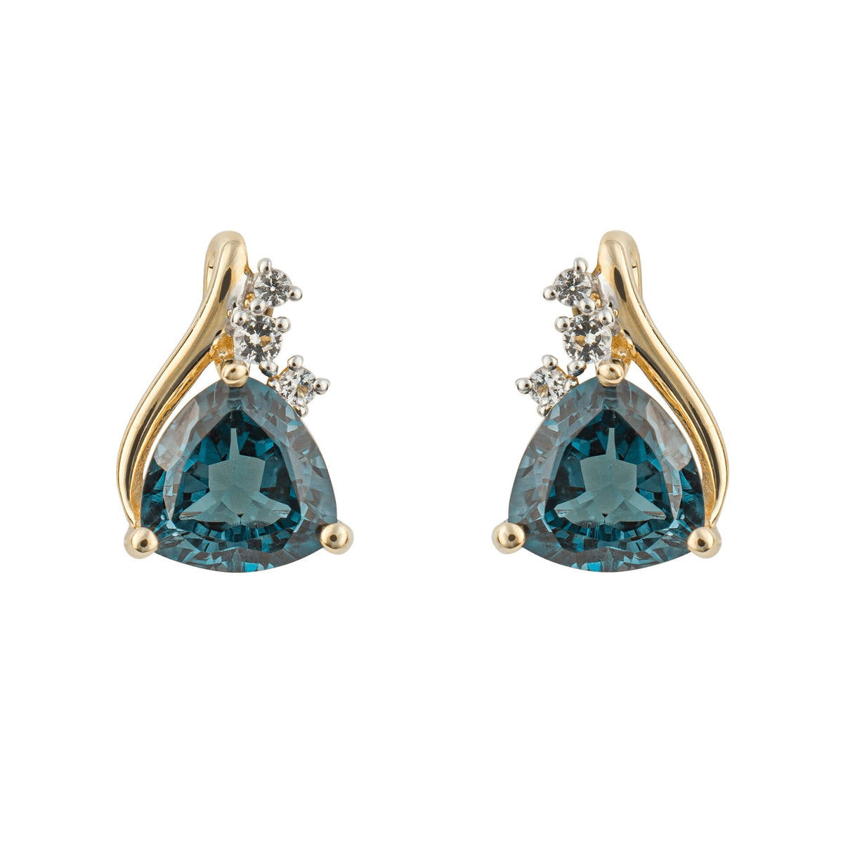 Elements Gold Trillion Semi-Precious Stud Earrings