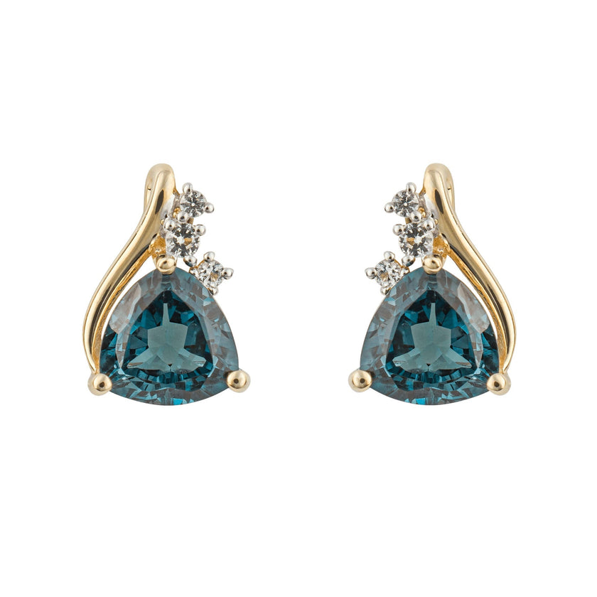 Elements Gold Trillion Semi-Precious Stud Earrings