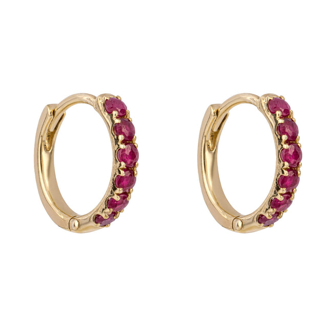 Pendientes de aro con piedras preciosas Elements Gold