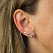Elements Gold Hoop Earrings with Pave Diamonds
