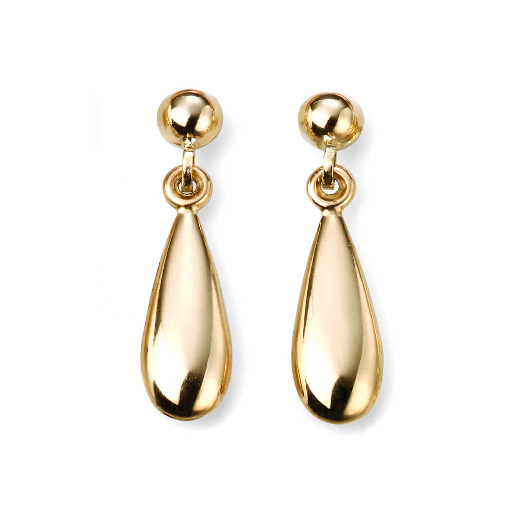 Elements Gold Plain Teardrop Earrings