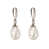 Elements Gold Freshwater Pearl and Diamond Drop Earrings