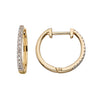 Pendientes de aro Huggie Elements Gold con pavé de diamantes