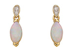 Elements Gold Opal Drop Earrings with Diamond