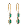 Elements Gold Marquise Double Drop Earrings