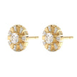 Elements Gold Sunray Earrings with White Topaz and Diamond