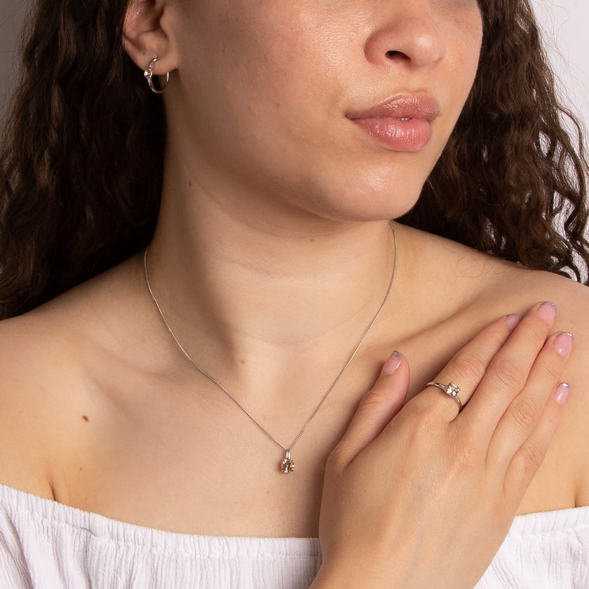 Elements Gold Asscher Cut Morganite Hoop Earrings with Diamond