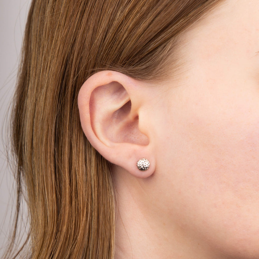 Elements Gold Textured Ball Stud Earrings