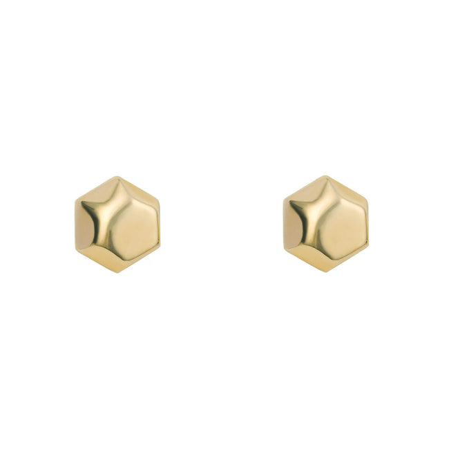 Elements Gold Hexagon Stud Earrings