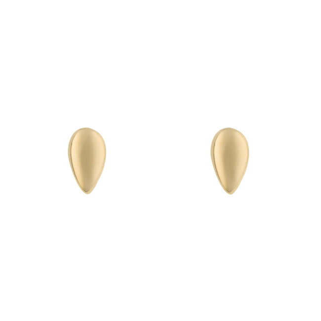 Elements Gold Plain Teardrop Stud Earrings