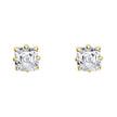 Elements Gold Asscher Cut Solitaire Stud Earrings