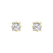Elements Gold Asscher Cut Solitaire Stud Earrings