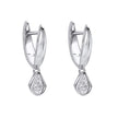 Elements Gold Pear Cut Knife Edge Hoop Earrings