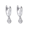 Elements Gold Pear Cut Knife Edge Hoop Earrings