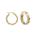 Elements Gold Rope Textured Hoop Earrings