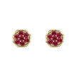 Elements Gold Seven Stone Ruby Cluster Earrings