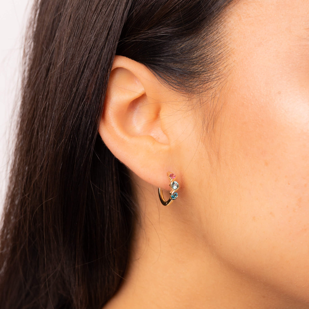 Elements Gold Amalfi Creolen mit dreifarbigem Twist