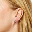 Elements Gold Elongated Octagon Aquamarine Stud Earrings
