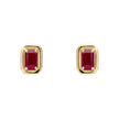 Elements Gold Chunky Border Precious Stone Stud Earrings