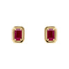 Elements Gold Chunky Border Precious Stone Stud Earrings