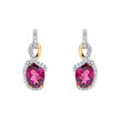 Elements Gold Elegant Twist Garnet Drop Earrings