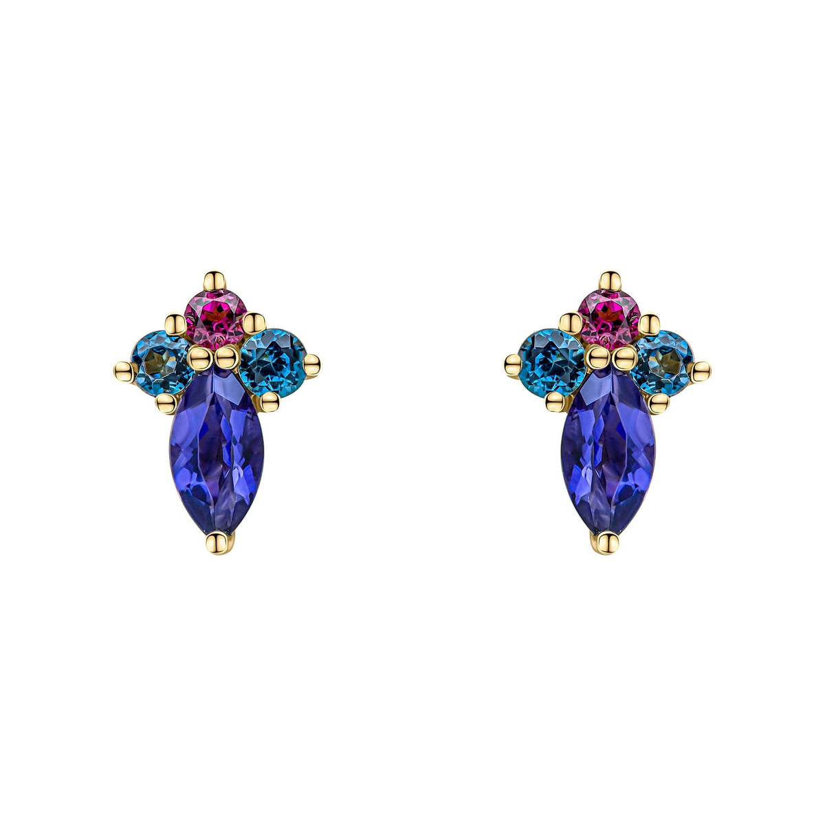 Elements Gold Barcelona Cluster Stud Earrings